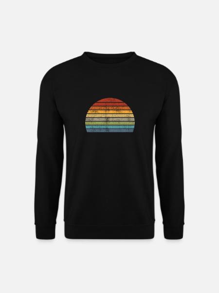 Retro Hintergrund Regenbogen Vintage Style Sonne - Unisex Pullover - Schwarz