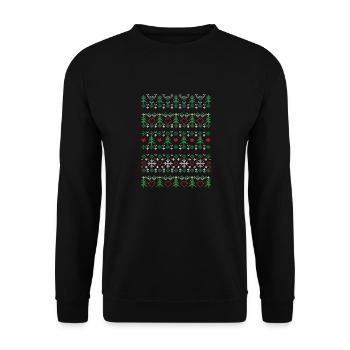 Ornament Pullover hässlicher Pullover - Unisex Pullover - Schwarz - Vorne - Alina (178cm) & Michal (187cm)