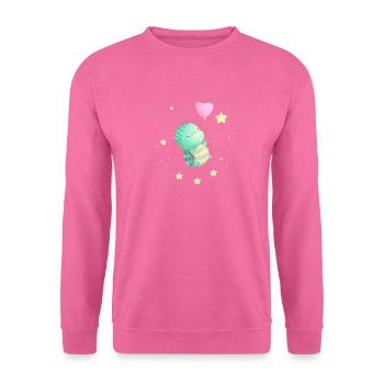 Bébé tortue flottant dans l’espace - Sweat-shirt Unisexe - rose - Devant