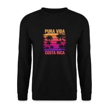 Pura Vida und Costa Rica Geschenk - Unisex Pullover - Schwarz - Vorne - Alina (178cm) & Michal (187cm)