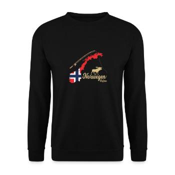 Norway Lofoten Fishing Scandinavia Motifs - Unisex Sweatshirt - black - Front - Alina (178cm) & Michal (187cm)
