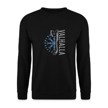 Valhalla Wikinger Germanen Design - Unisex Pullover - Schwarz - Vorne - Alina (178cm) & Michal (187cm)