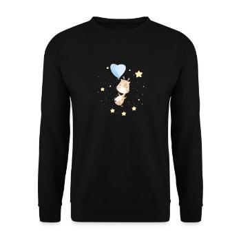 Adorable Giraffe In Space - Unisex Sweatshirt - black - Front - Alina (178cm) & Michal (187cm)