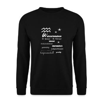 Wassermann Sternzeichen - Unisex Pullover - Schwarz - Vorne - Alina (178cm) & Michal (187cm)