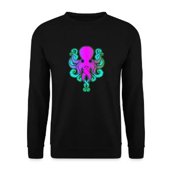 Purple blue Octopus by The Manzanita ́s - Unisex Sweatshirt - black - Front - Alina (178cm) & Michal (187cm)
