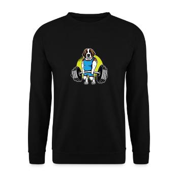 Saint Bernard Weightlifting I Funny Deadlift - Unisex Pullover - Schwarz - Vorne - Alina (178cm) & Michal (187cm)