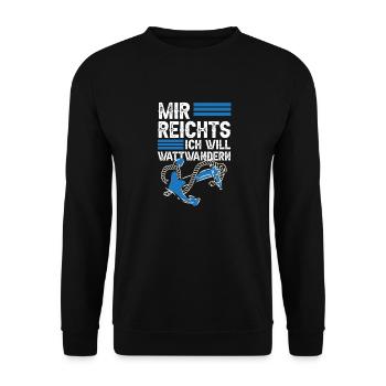 Wattwandern mir reichts - Unisex Pullover - Schwarz - Vorne - Alina (178cm) & Michal (187cm)