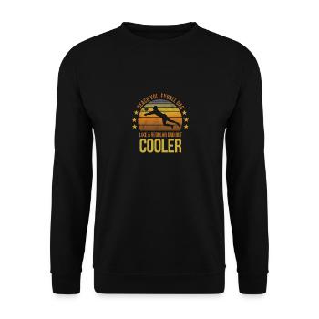 Funny Beach Volleyball Dad Cool Player Fan - Unisex Sweatshirt - black - Front - Alina (178cm) & Michal (187cm)