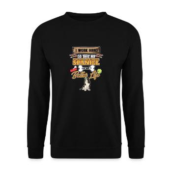 Funny English Springer Spaniel Lover I Dog Lover I - Unisex Pullover - Schwarz - Vorne - Alina (178cm) & Michal (187cm)