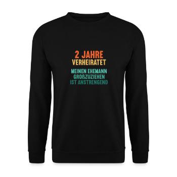 2 Jahre verheiratet lustig 2. Hochzeitstag - Unisex Pullover - Schwarz - Vorne - Alina (178cm) & Michal (187cm)