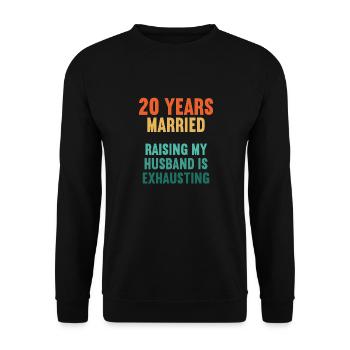 20 ans marié drôle 20ème anniversaire de mariage - Sweat-shirt Unisexe - noir - Devant - Alina (178cm) & Michal (187cm)