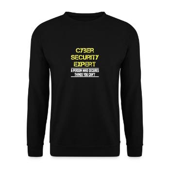 IT Cyber Security Experte Nerd Hacking - Unisex Pullover - Schwarz - Vorne - Alina (178cm) & Michal (187cm)