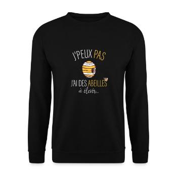 jpeux pas j ai des abeilles à élever - Sweat-shirt Unisexe - noir - Devant - Alina (178cm) & Michal (187cm)