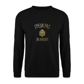 jpeux pas j ai airsoft - Sweat-shirt Unisexe - noir - Devant - Alina (178cm) & Michal (187cm)