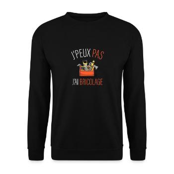 jpeux pas j ai bricolage - bricoleur - Sweat-shirt Unisexe - noir - Devant - Alina (178cm) & Michal (187cm)