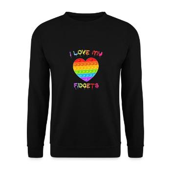 I Love My Fidgets Don't Mind Just Poppin Fidget - Unisex Sweatshirt - black - Front - Alina (178cm) & Michal (187cm)