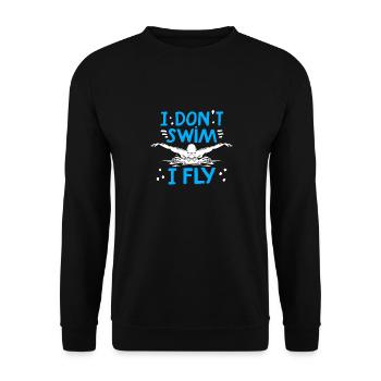 Lustiges Schwimmer Schwimmen Schwimmer - Unisex Pullover - Schwarz - Vorne - Alina (178cm) & Michal (187cm)