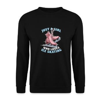 Just a girl who loves ice skating Eis kunst lauf - Unisex Pullover - Schwarz - Vorne - Alina (178cm) & Michal (187cm)