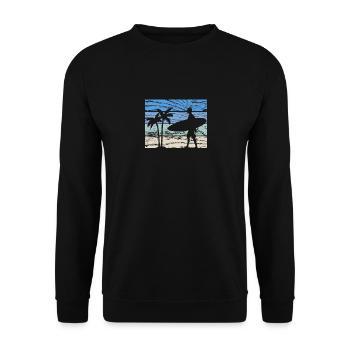 Surfen Surfer - Unisex Pullover - Schwarz - Vorne - Alina (178cm) & Michal (187cm)