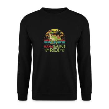 Mamasaurus Rex Dinosaur Mom T Rex Dino Mama - Unisex Sweatshirt - black - Front - Alina (178cm) & Michal (187cm)