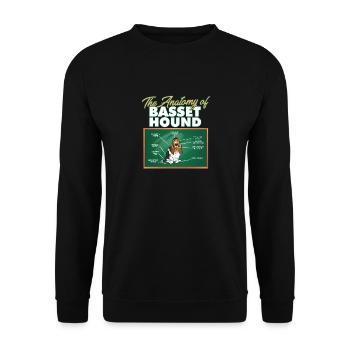 Anatomy Of A Basset Hound I Funny Basset - Unisex Sweatshirt - black - Front - Alina (178cm) & Michal (187cm)