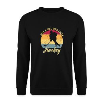 Juste une fille qui aime les filles de hockey Hockey - Sweat-shirt Unisexe - noir - Devant - Alina (178cm) & Michal (187cm)