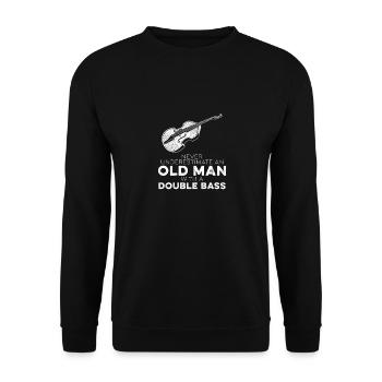 Les contrebassistes ne sous-estiment jamais un jeu de mots de vieil homme - Sweat-shirt Unisexe - noir - Devant - Alina (178cm) & Michal (187cm)