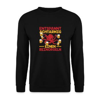 ACHTARMIG EINEN REINORGELN by The Manzanita´s - Unisex Pullover - Schwarz - Vorne - Alina (178cm) & Michal (187cm)