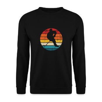Ice Hockey Retro Field Hockey Indoor Hockey Sport - Unisex Sweatshirt - black - Front - Alina (178cm) & Michal (187cm)