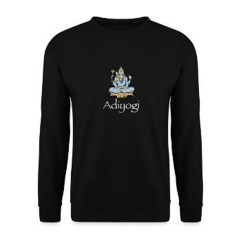 Shiva Lord Adhiyogi Yogi Hindu Gott Geschenkidee - Unisex Pullover - Schwarz - Vorne - Alina (178cm) & Michal (187cm)