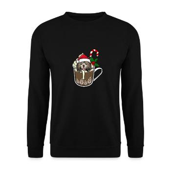 Kakao Havaneser Weihnachten - Unisex Pullover - Schwarz - Vorne - Alina (178cm) & Michal (187cm)