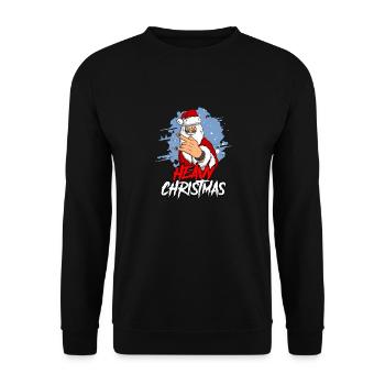 Santa Claus Santa Claus Heavy Metal Christmas - Unisex Sweatshirt - black - Front - Alina (178cm) & Michal (187cm)