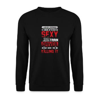 Chauffeur de train sexy - Sweat-shirt Unisexe - noir - Devant - Alina (178cm) & Michal (187cm)
