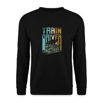 Vintage train driver - Unisex Sweatshirt - black - Front - Alina (178cm) & Michal (187cm)