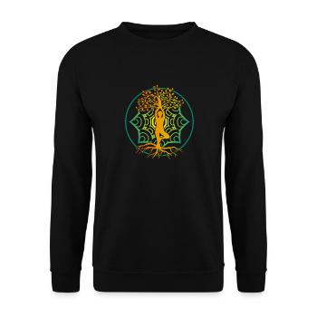 YOGA TREE OF LIFE by The Manzanita ́s - Unisex Sweatshirt - black - Front - Alina (178cm) & Michal (187cm)