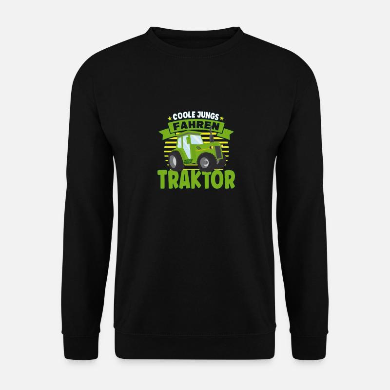 Coole Jungs fahren Traktor Trecker Junge Kinder - Unisex Pullover - Schwarz
