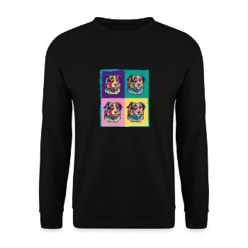 Dog Lover I Pop Art Miniature American Shepherd - Unisex Sweatshirt - black - Front - Alina (178cm) & Michal (187cm)