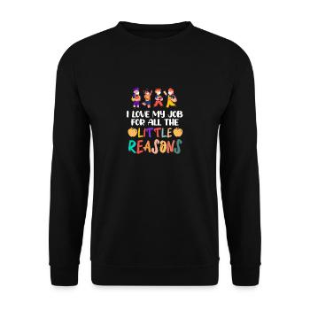 I Love My Job For All The Little Reasons Teacher - Unisex Sweatshirt - black - Front - Alina (178cm) & Michal (187cm)