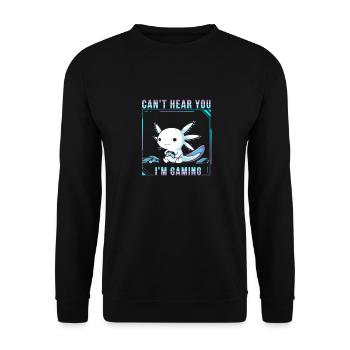 Axolotl Gaming salamandre mignonne en tant que garçons joueurs Humour - Sweat-shirt Unisexe - noir - Devant - Alina (178cm) & Michal (187cm)