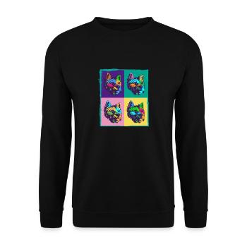 Amoureux des chiens I Pop Art West Highland White Terrier - Sweat-shirt Unisexe - noir - Devant - Alina (178cm) & Michal (187cm)
