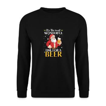 It's The Most Wonderful Time For A Beer Shirt Beer - Unisex Pullover - Schwarz - Vorne - Alina (178cm) & Michal (187cm)