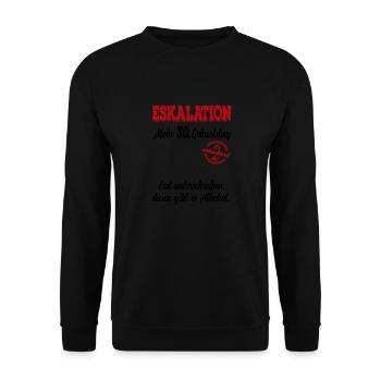 30. Geburtstag Mann Frau 30 Jahre Party Gästebuch - Unisex Pullover - Schwarz - Vorne - Alina (178cm) & Michal (187cm)