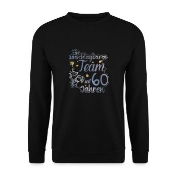 Ein perfektes Team seit 60 Jahren Hochzeitstag - Unisex Pullover - Schwarz - Vorne - Alina (178cm) & Michal (187cm)