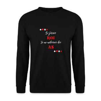 Joueur Poker Homme Cadeau Humour Bataille Roi As - Sweat-shirt Unisexe - noir - Devant - Alina (178cm) & Michal (187cm)