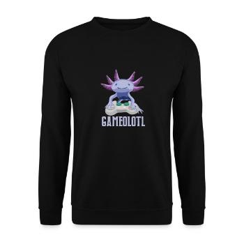 Axolotl Gamer Gameolotl Amphibian Jeux - Sweat-shirt Unisexe - noir - Devant - Alina (178cm) & Michal (187cm)