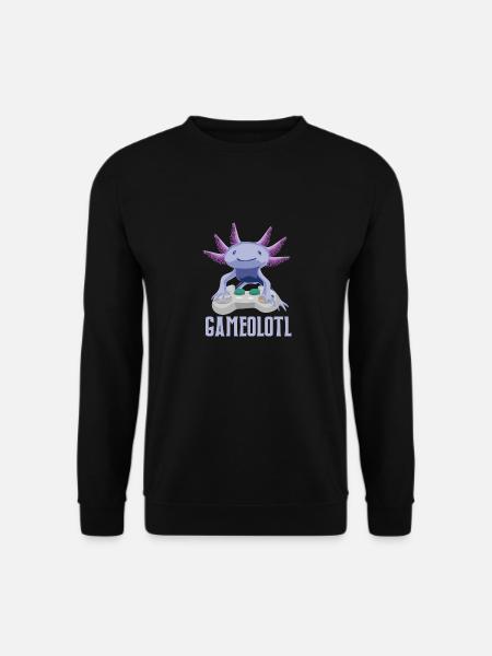 Axolotl Gamer Gameolotl Amphibian Playing Games - Unisex Pullover - Schwarz