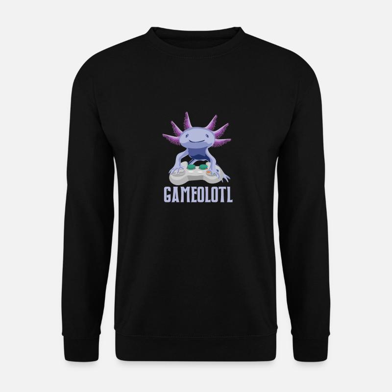 Axolotl Gamer Gameolotl Amphibian Playing Games - Unisex Pullover - Schwarz