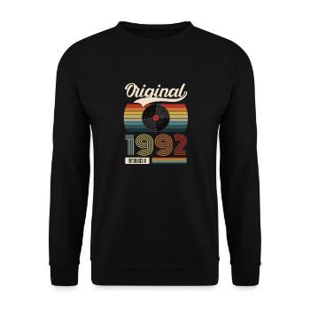 1992 Vintage 30th Birthday Retro Gift - Unisex Sweatshirt - black - Front - Alina (178cm) & Michal (187cm)