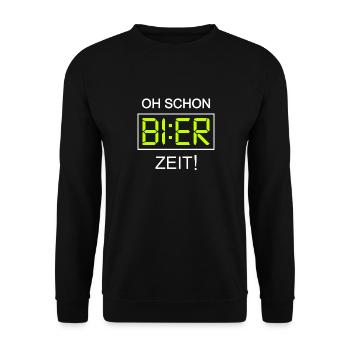 Bier Uhr Lustiges Mallorca Party Alkohol Bier Suff - Unisex Pullover - Schwarz - Vorne - Alina (178cm) & Michal (187cm)