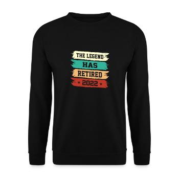 The legend is retired, retired - Unisex Sweatshirt - black - Front - Alina (178cm) & Michal (187cm)